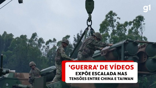 Caças, navios e militares de prontidão: 'guerra' de vídeos expõe escalada nas tensões entre China e Taiwan - Programa: G1 Mundo 