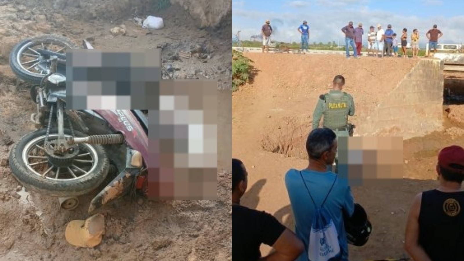 Motociclista morre após cair em vala ao tentar passar por ponte em obra no Ceará