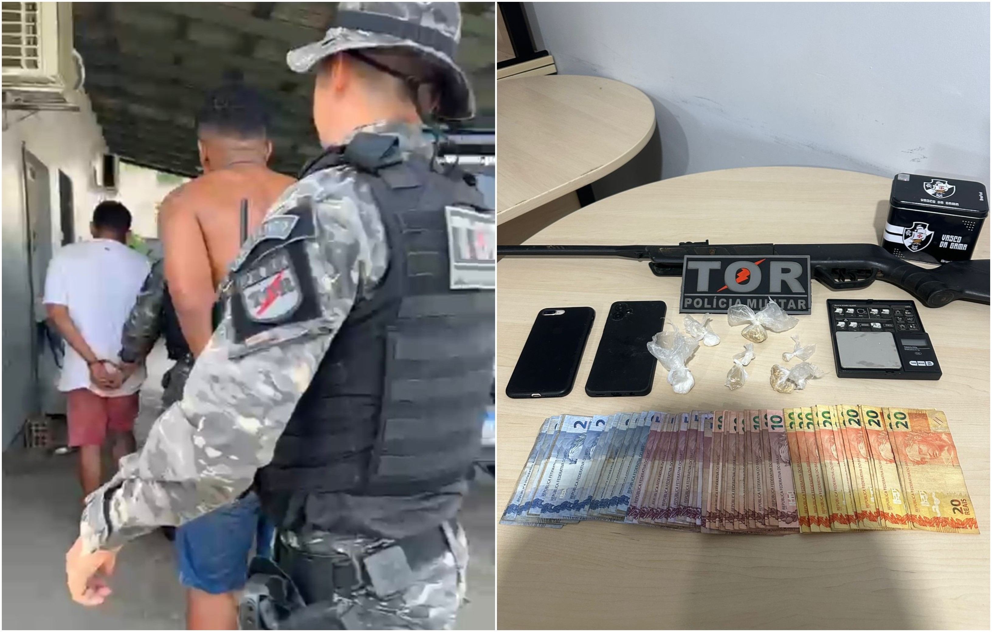 Dois homens são presos por tráfico de drogas e posse irregular de arma em Iracema 