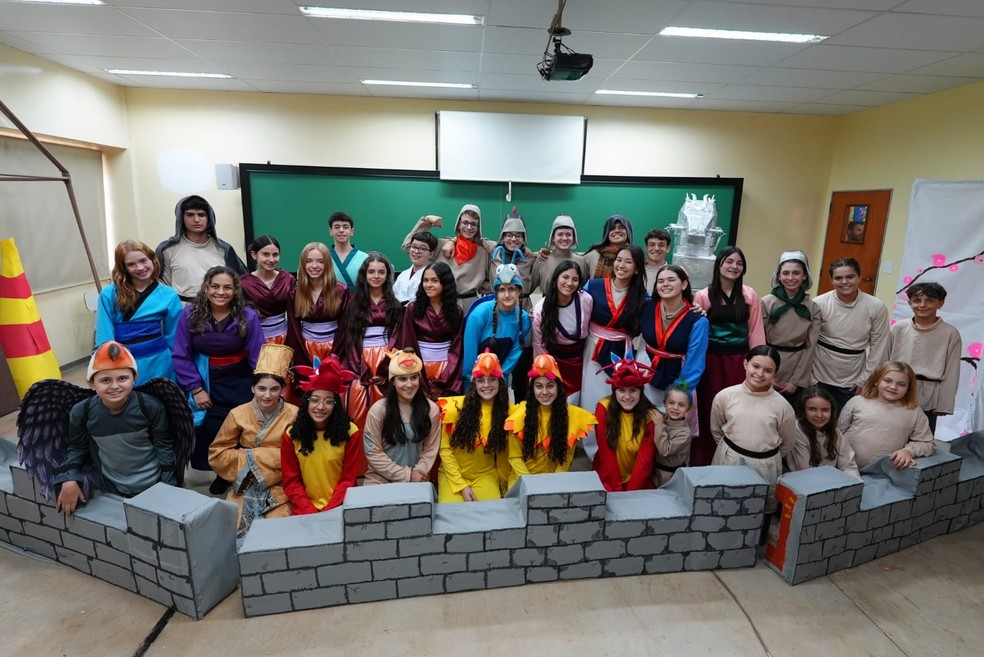 Alunos do Colégio Ideal encenam Mulan em Ribeirão Preto, SP — Foto: Divulgação