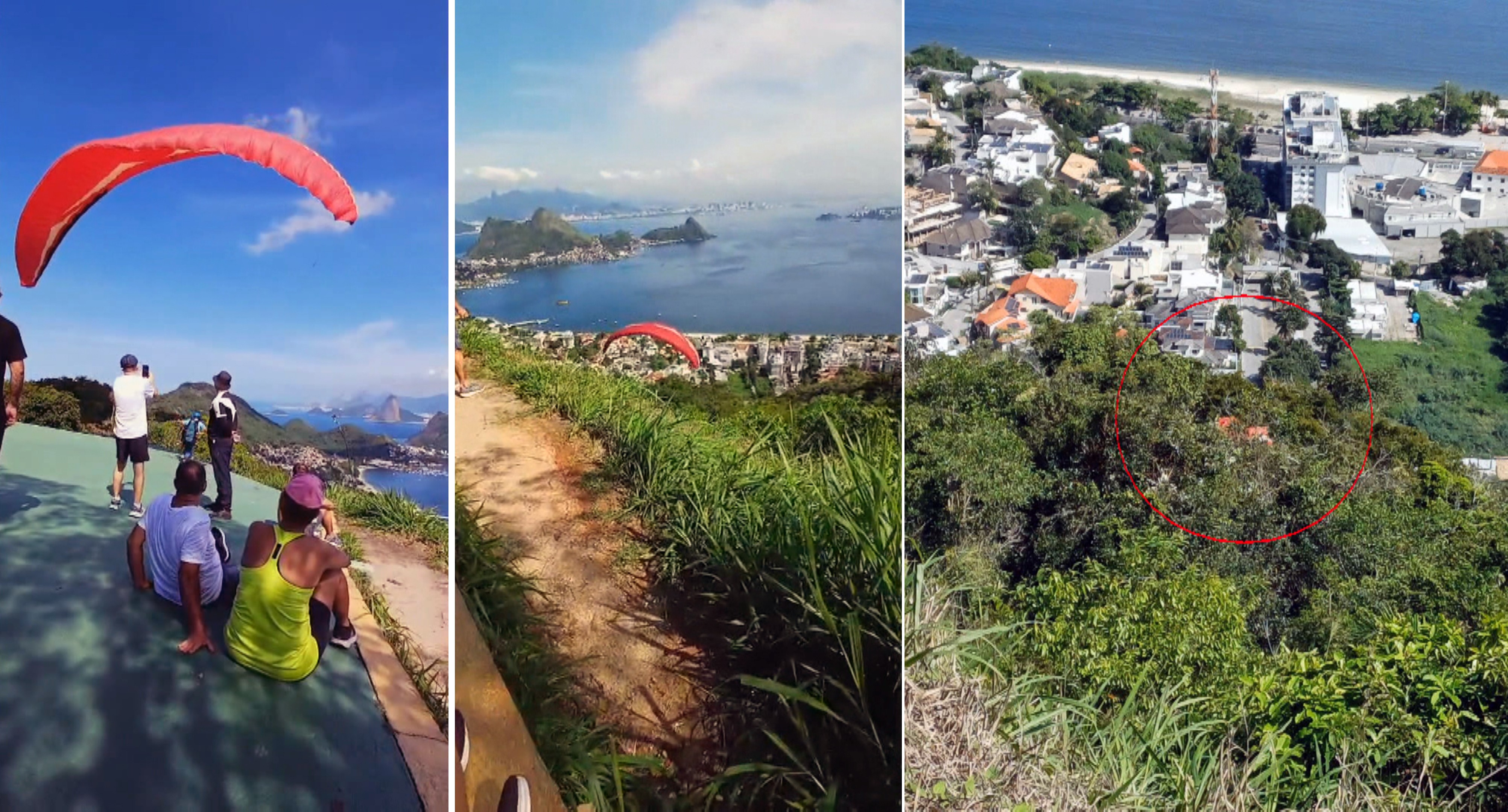 Dupla Cai de Parapente e Fica Meia Hora Presa em Árvores; Veja Vídeo