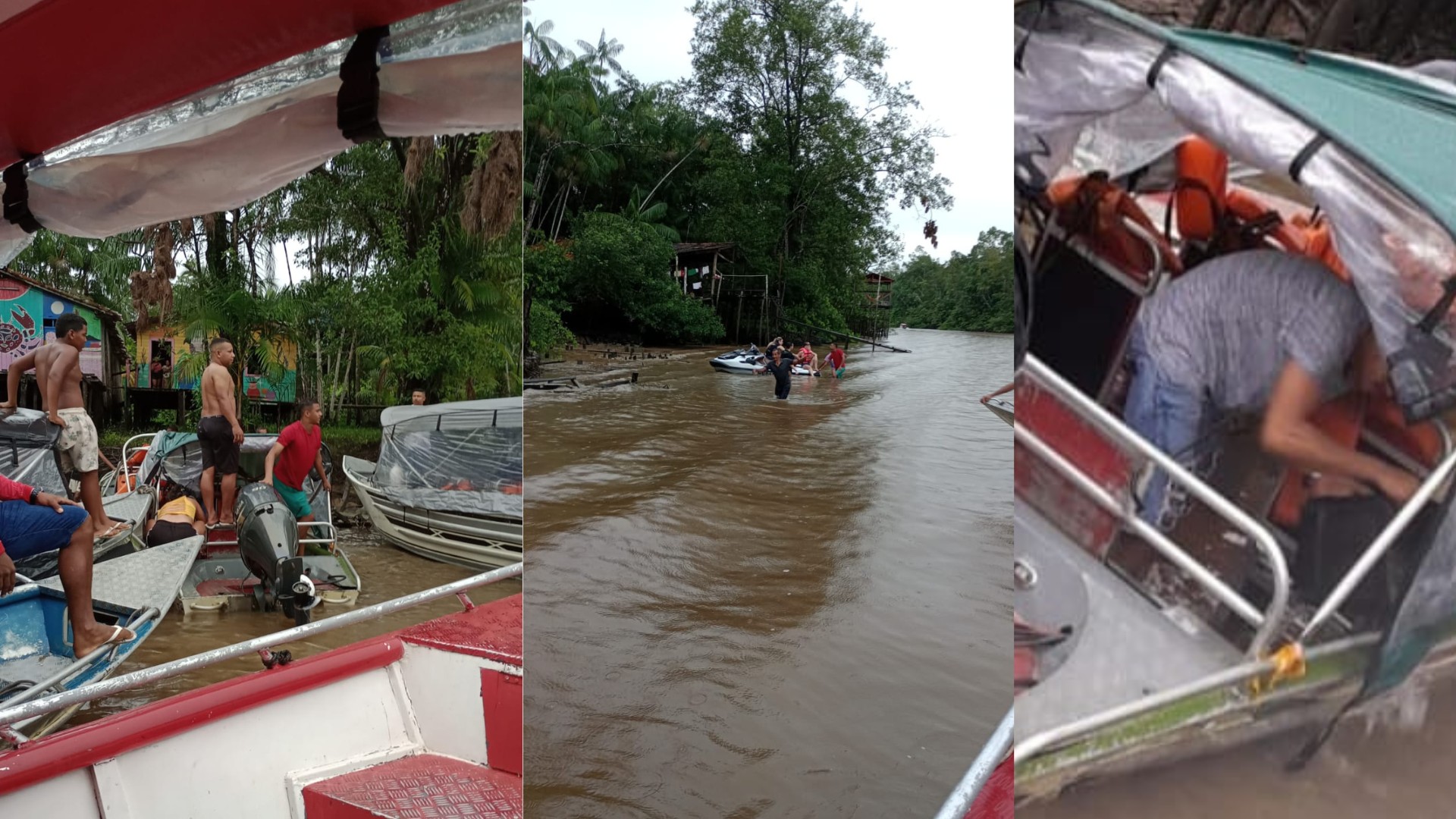 Colisão entre jet ski e lancha na ilha do Combu derruba passageiros no rio; VÍDEO