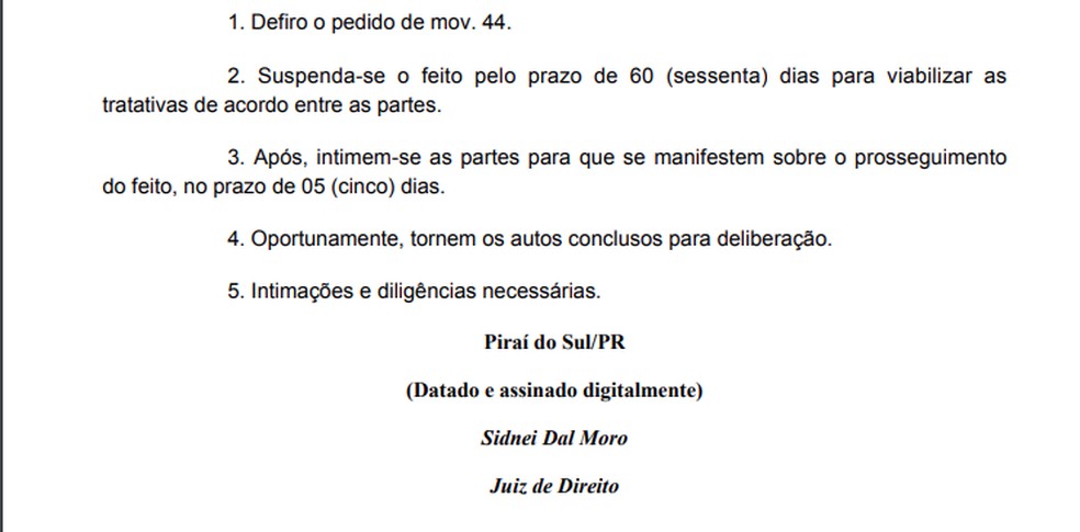 Decisão tomada no dia 18 de setembro de 2023 — Foto: Reprodução