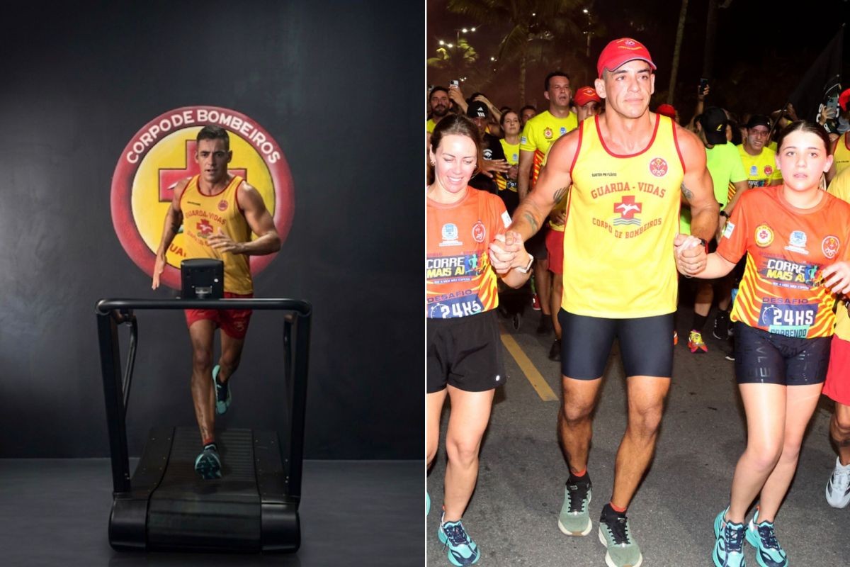 Guarda-vidas tenta entrar para o Guinness Book correndo 195 km em 24 horas no litoral de SP