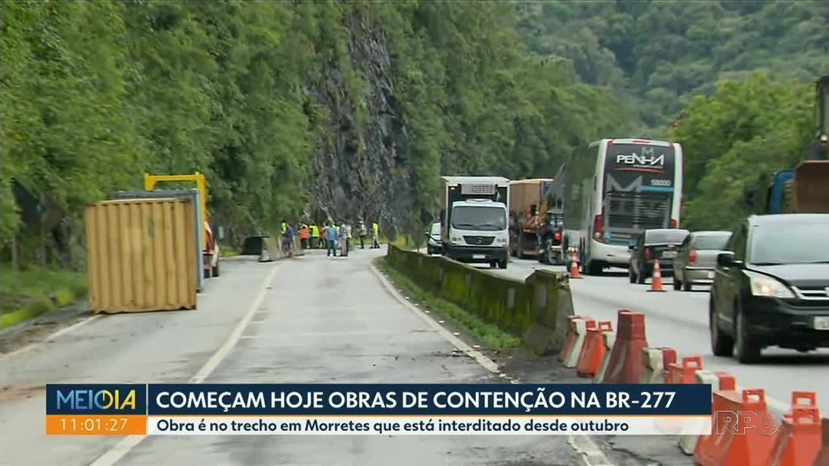 Obras de contenção na encosta da BR-277, no Paraná, são concluídas