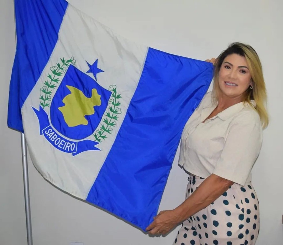 Atual vice-prefeita de Saboeiro, Wylna de Castro foi vítima de ofensas machistas em convenção partidária de grupo da oposição — Foto: Reprodução/Instagram