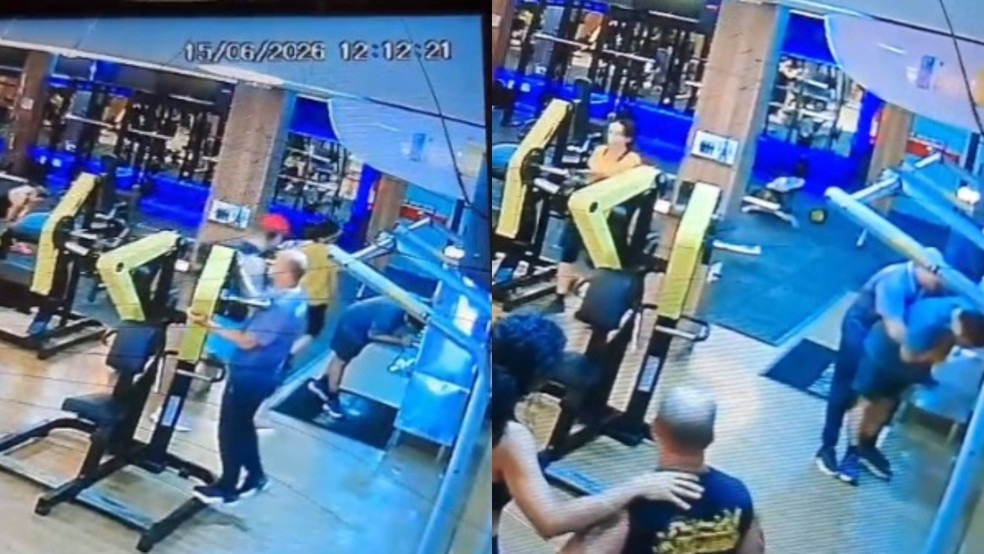 Personal trainer se exercitava quando notou aluno engasgado — Foto: Reprodução