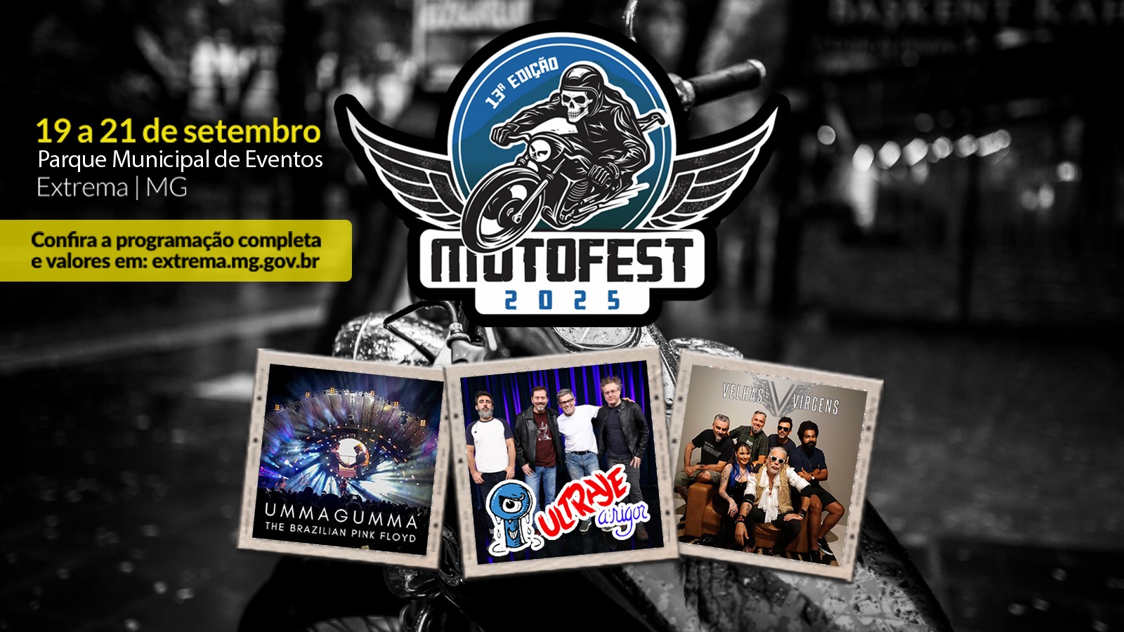 Ultraje a Rigor, Velhas Virgens e Ummagumma são destaque da 13ª Extrema Motofest