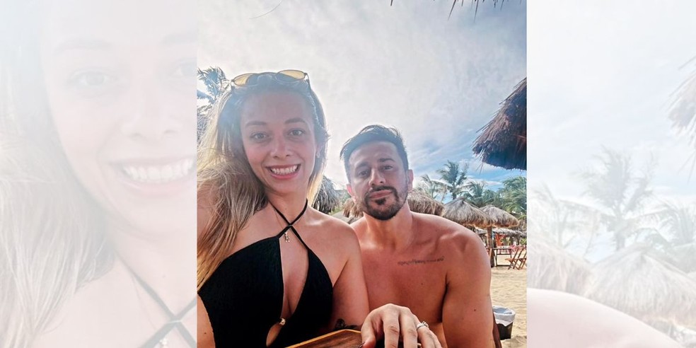 Júlia Gabriela Bravin Trovão e Diego Felipe foram baleados pelo ex da mulher — Foto: Reprodução