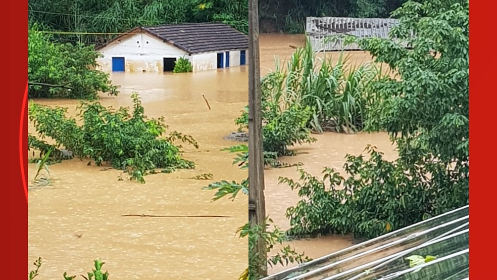 Propriedade do produtor rural Luciano Belloti foi tomada pela enchente de março de 2024. — Foto: Arquivo pessoal