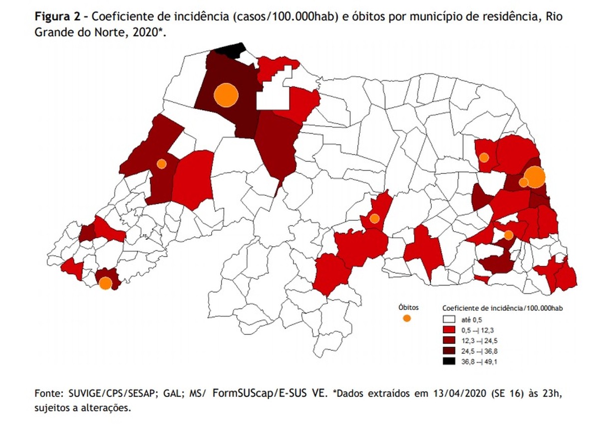 Rio Grande do Norte tem 109 municípios com casos suspeitos de