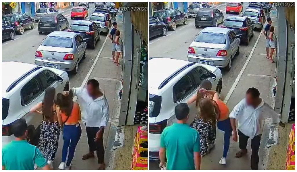 VÍDEO: Adolescente é agredida com soco no rosto por homem no Centro de Ibiúna, em SP