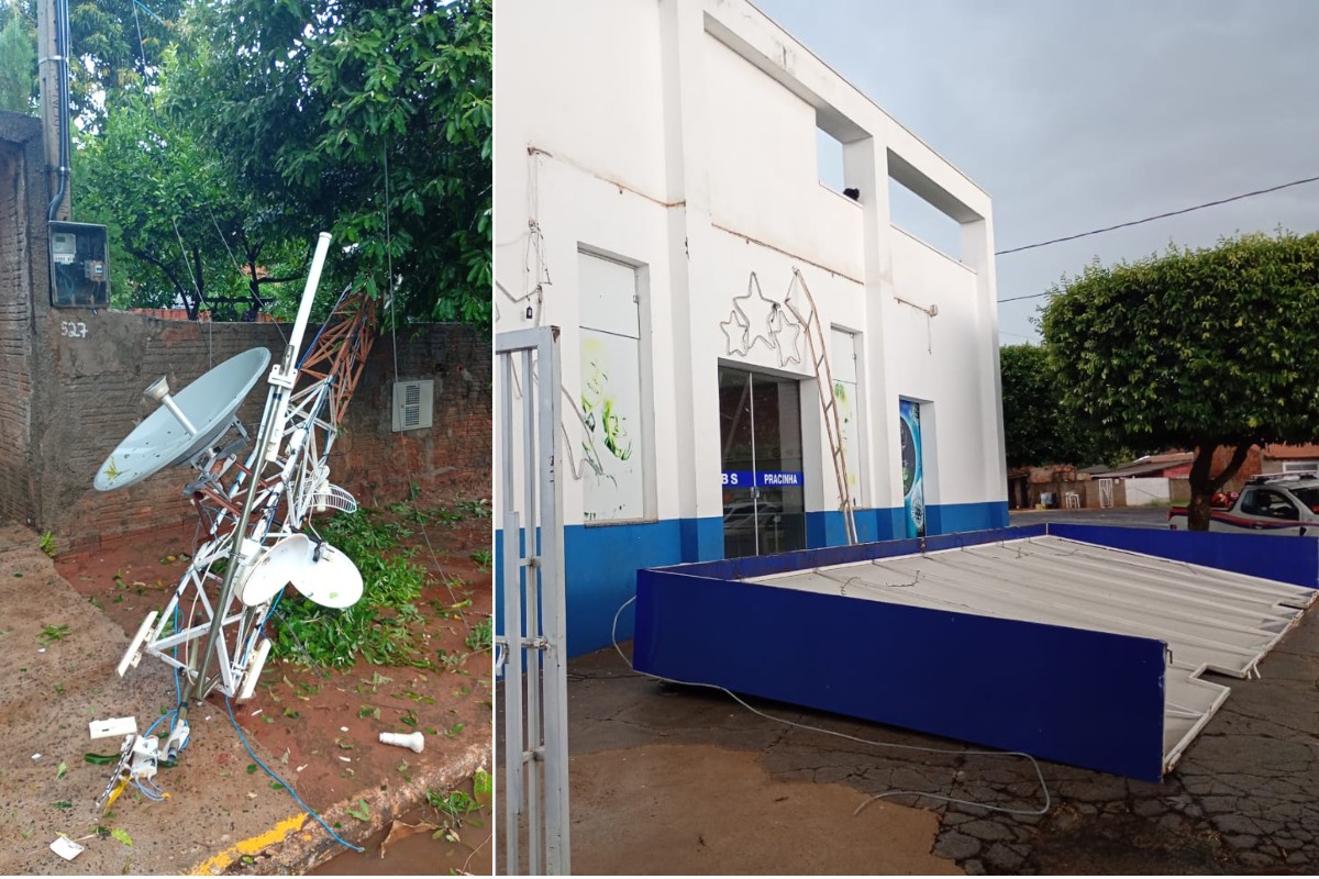 Queda de árvores provoca danos e falta de energia em Pracinha após forte chuva