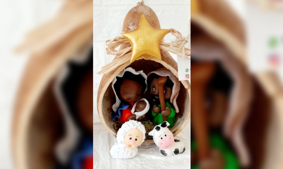 Presépio que Thamires fez para Luciana — Foto: Arquivo pessoal