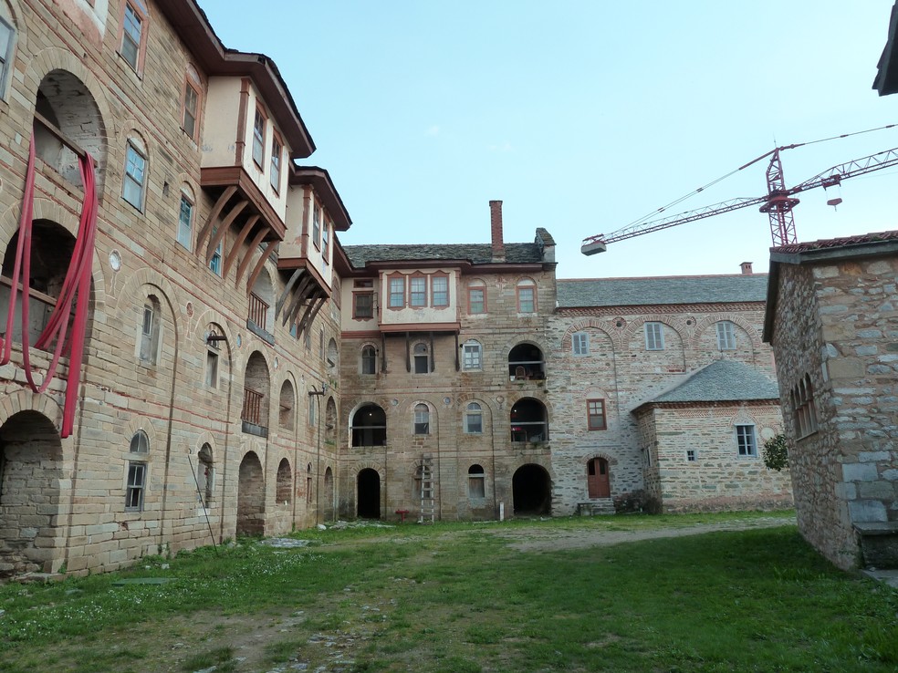 O Códice H foi desmembrado no século 13 no mosteiro da Grande Lavra, no monte Atos, na Grécia — Foto: Wikimedia