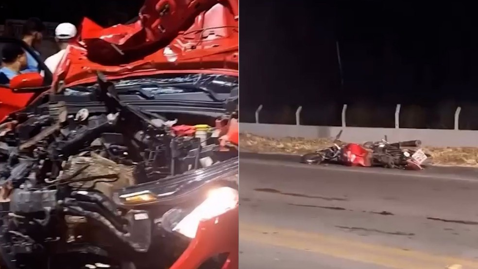 Motociclista morre em colisão com picape na Estrada de Ribamar, no MA — Foto: Reprodução/Redes Sociais