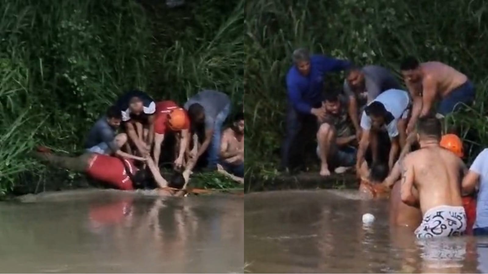 Vídeo: dois homens são levados pela força da água e caem em bueiro de avenida alagada na Grande Fortaleza