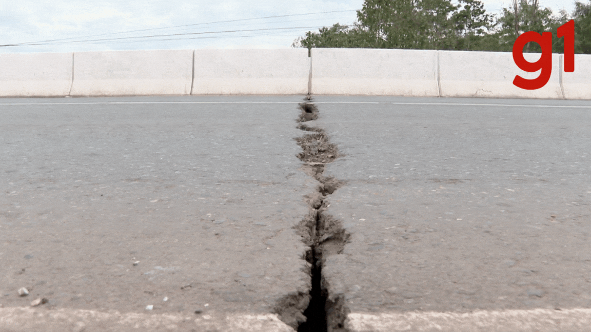 VÍDEO: rachadura aparece em ponte de Várzea Grande (MT) e preocupa motoristas