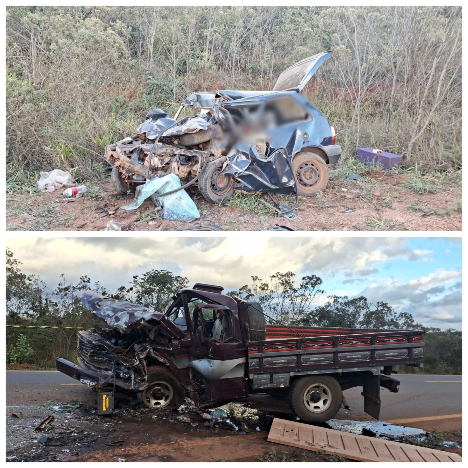 Casal e filha de 4 anos morrem após carro ser atingido por caminhonete na  LMG-677, em Leme do Prado