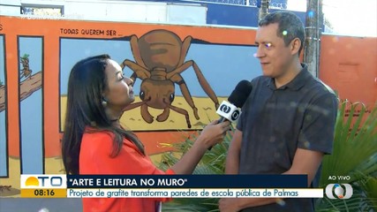 Projeto de grafite transforma os muros de escola em Palmas