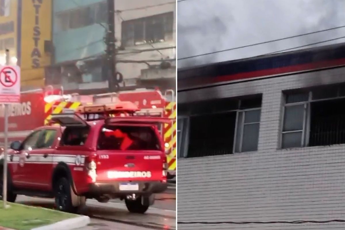 Loja das Casas Bahia tem princípio de incêndio no Centro de Santos