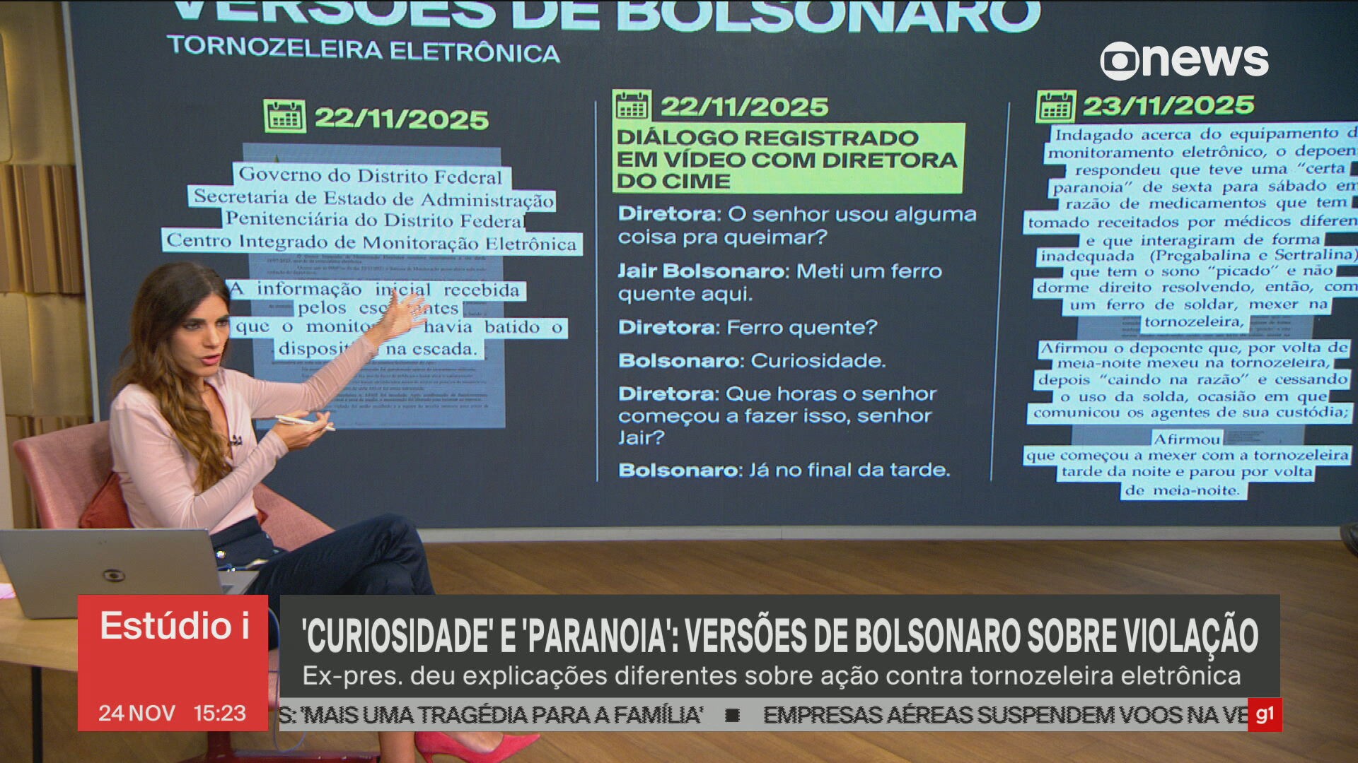 'Batida na escada', 'curiosidade' e 'uma certa paranoia': as versões de Bolsonaro sobre violação da tornozeleira