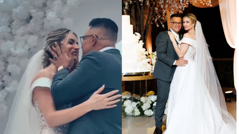 O empresário mineiro Bruno Avelar, de 41 anos, se casou com Livia Avelar no dia 4 de agosto deste ano, pouco mais de um mês antes do desaparecimento do helicóptero em que ele estava, em Santa Catarina. — Foto: Reprodução/Redes Sociais