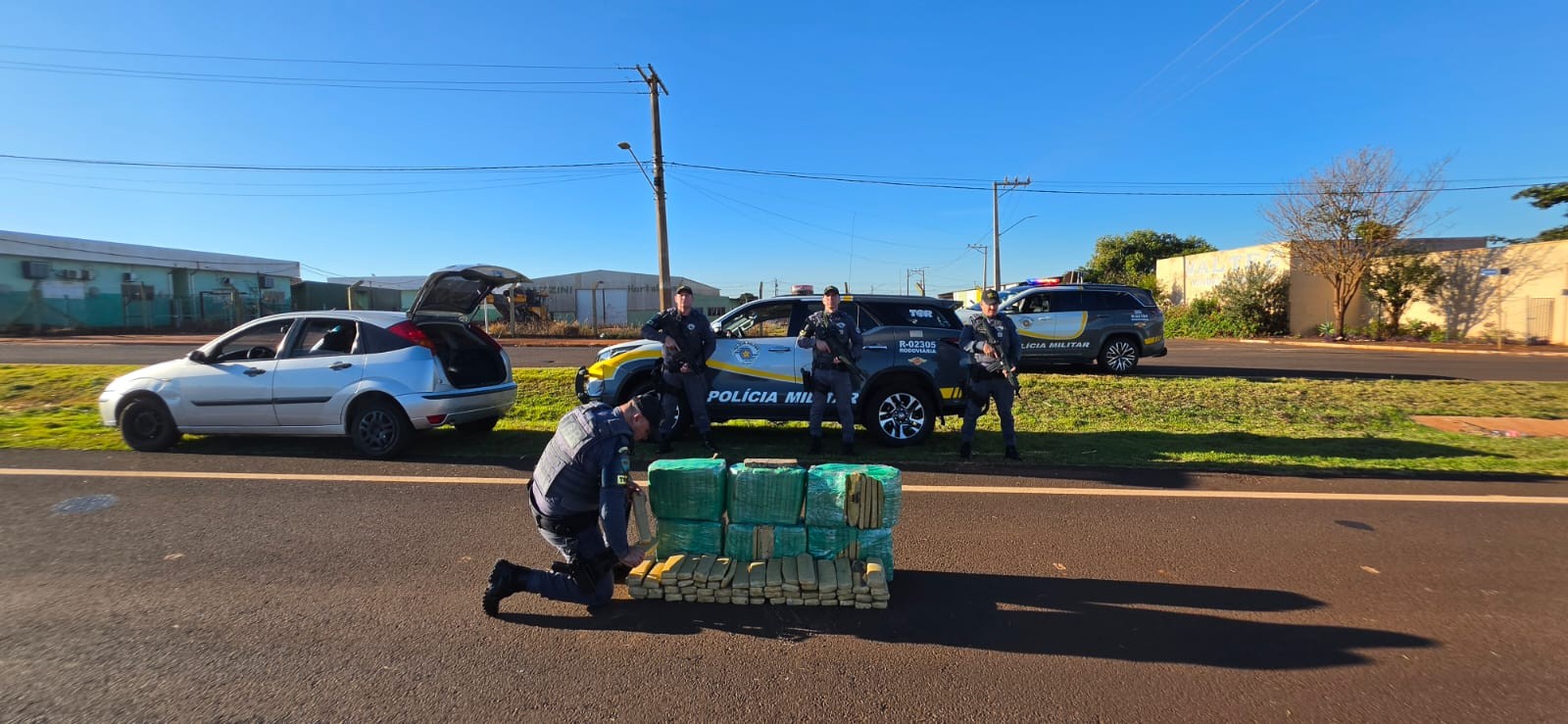 Polícia apreende 152 kg de maconha em rodovia de Tarumã e prende motorista