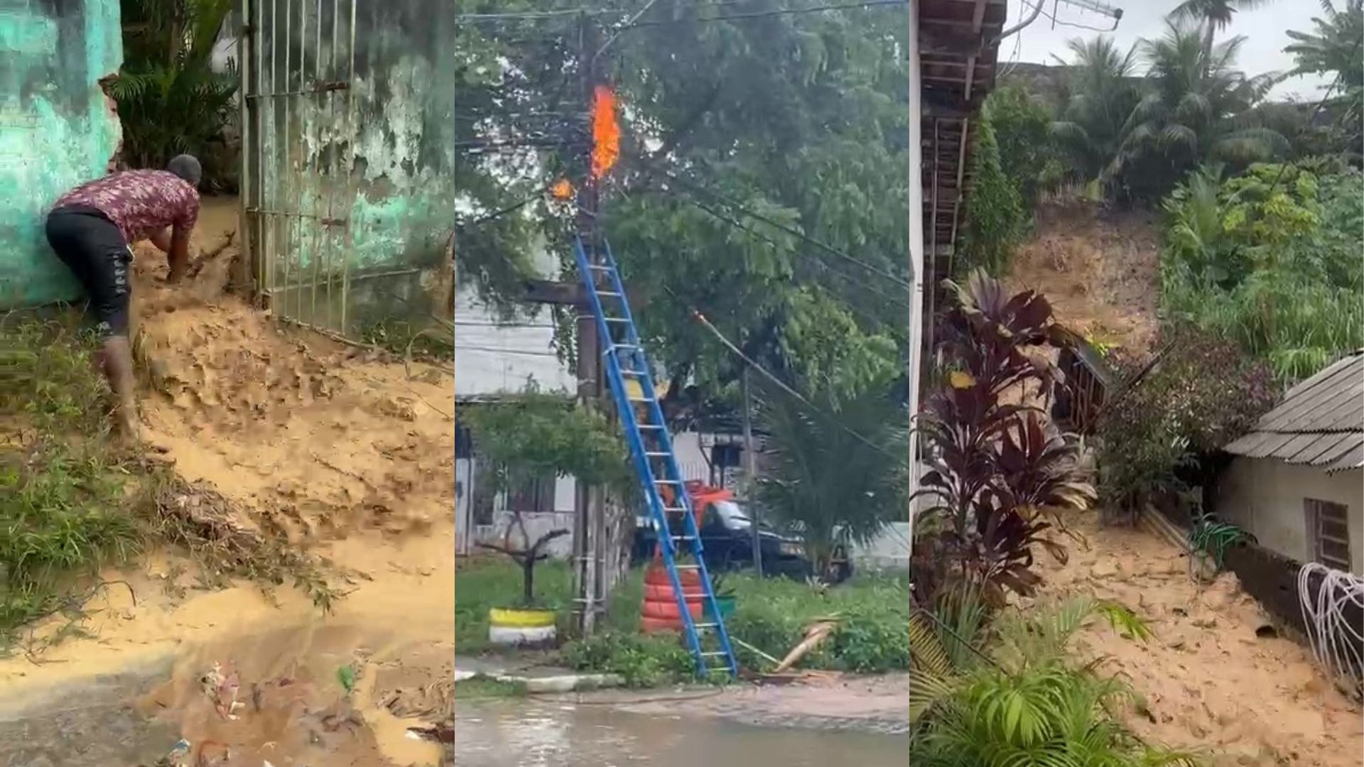Domingo de chuva tem deslizamento de barreira, ruas alagadas, túnel interditado e queda de árvore no Grande Recife