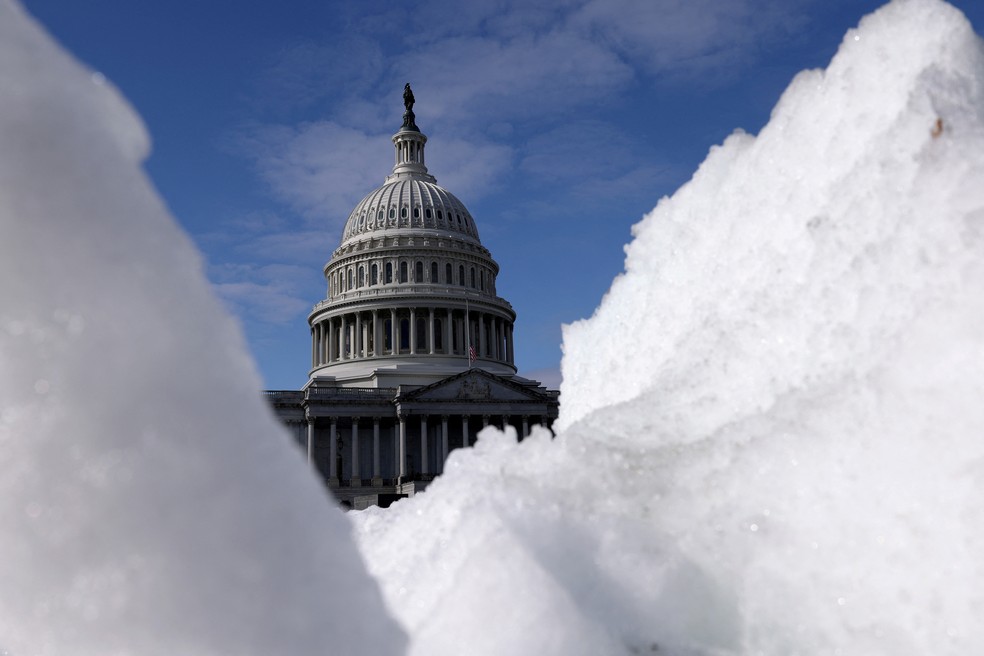 Frio extremo em Washington — Foto: Amanda Perobelli/Reuters
