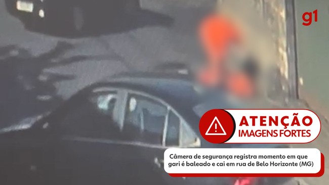 Câmera registra momento em que gari cai no chão logo após ser baleado em BH