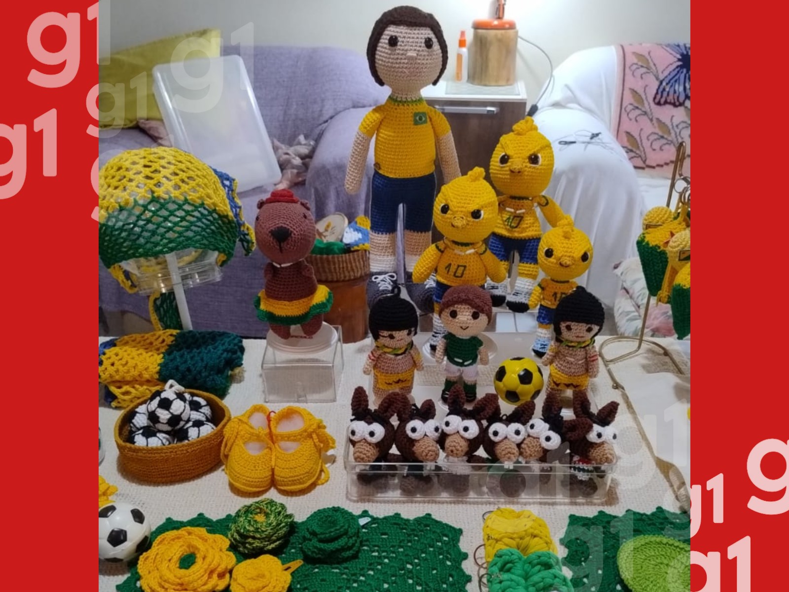 Com verde e amarelo, artesã do Acre transforma paixão pelo crochê em coleção para a Copa