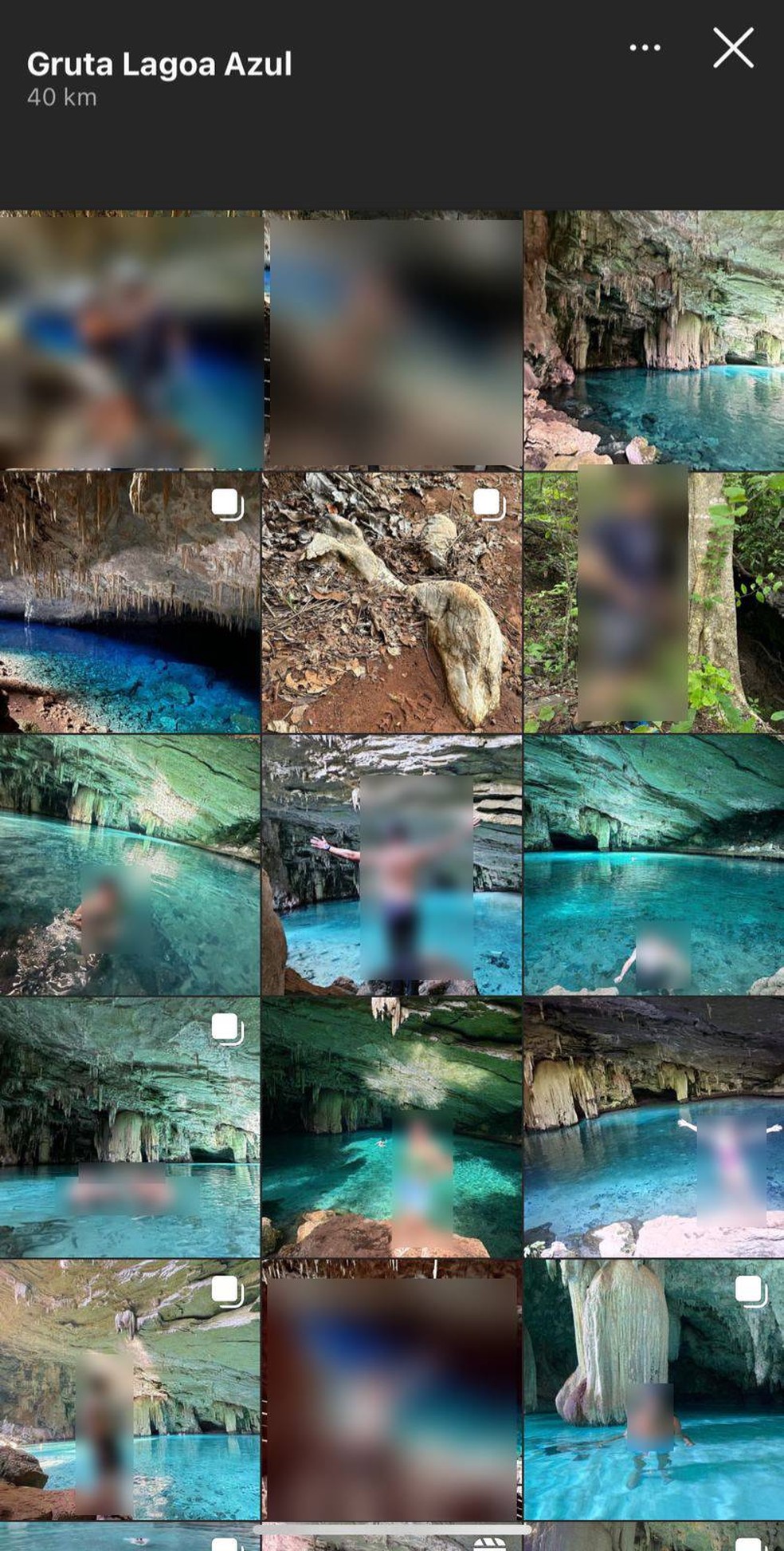 Print da localização da gruta nas redes sociais — Foto: Reprodução