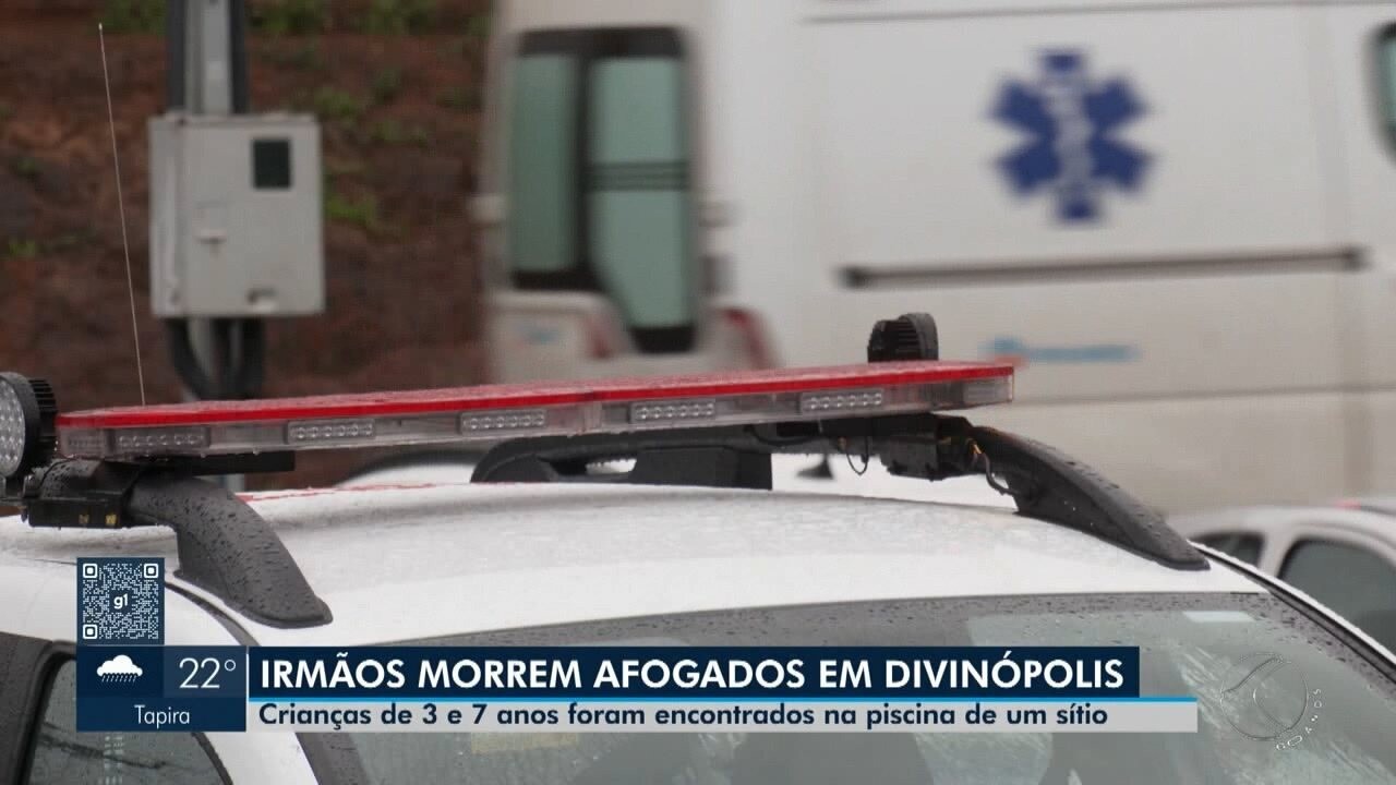 Irmãos de 3 e 7 anos que morreram afogados em piscina de sítio em Divinópolis são sepultados