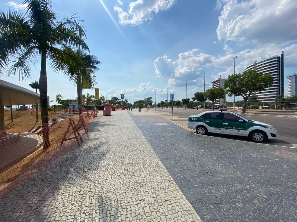 Calçadão da Ponta Negra em Manaus em 2020 — Foto: Patrick Marques/g1 AM