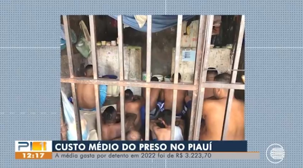 Custo individual de presos no Piauí, de R$ 3.223,70, supera a média nacional em 2022 — Foto: Reprodução