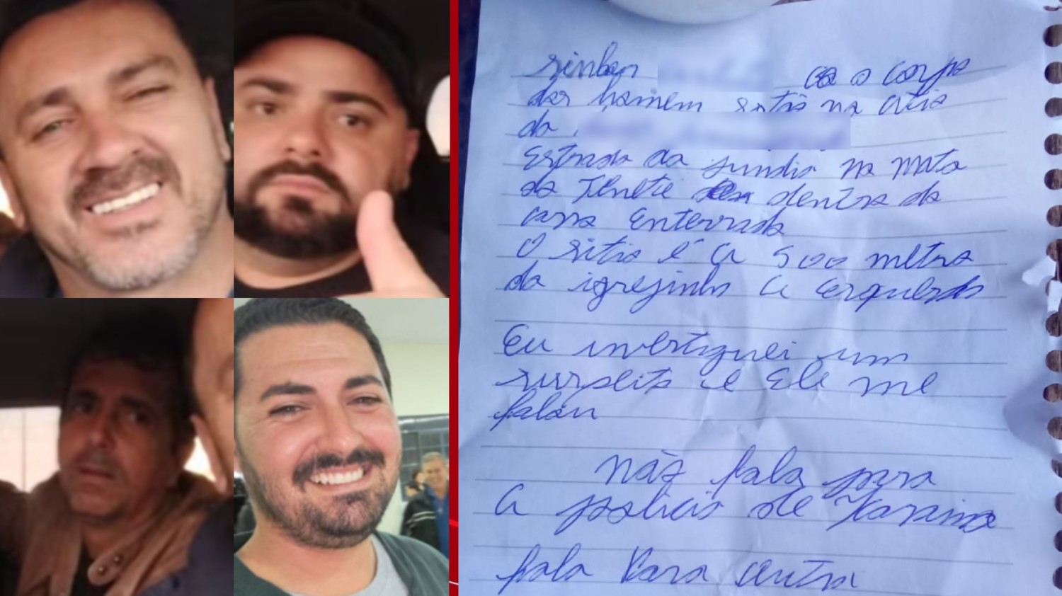 Carta anônima e informante ajudaram polícia a localizar picape de homens que desapareceram após cobrança de dívida, diz secretário