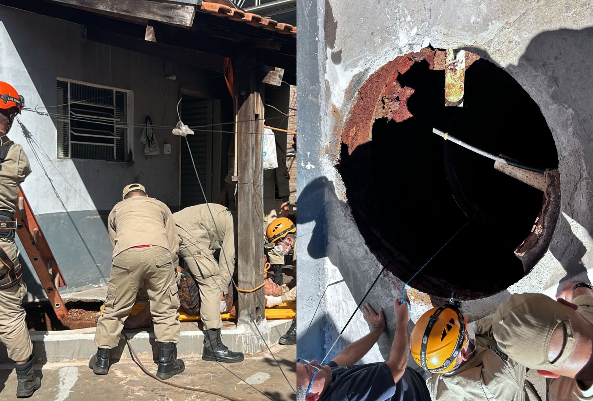 Fossa desmorona e idoso cai em buraco com dejetos em Campo Grande