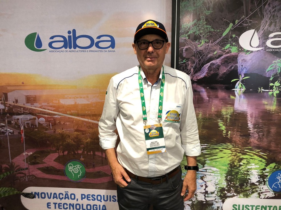 Presidente da Aiba faz balanço do 1° dia de Bahia Farm Show — Foto: João Souza/g1 BA