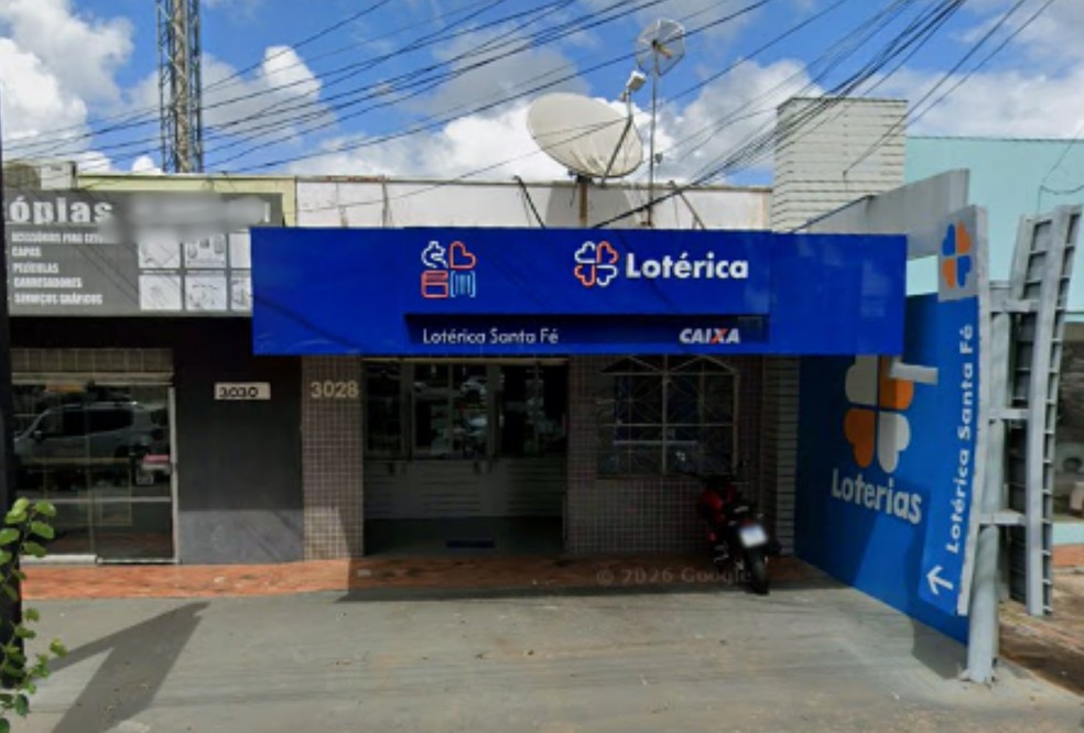 Lotérica Santa Fé  onde saiu quina da Mega Sena em Campo Grande — Foto: Google Street View