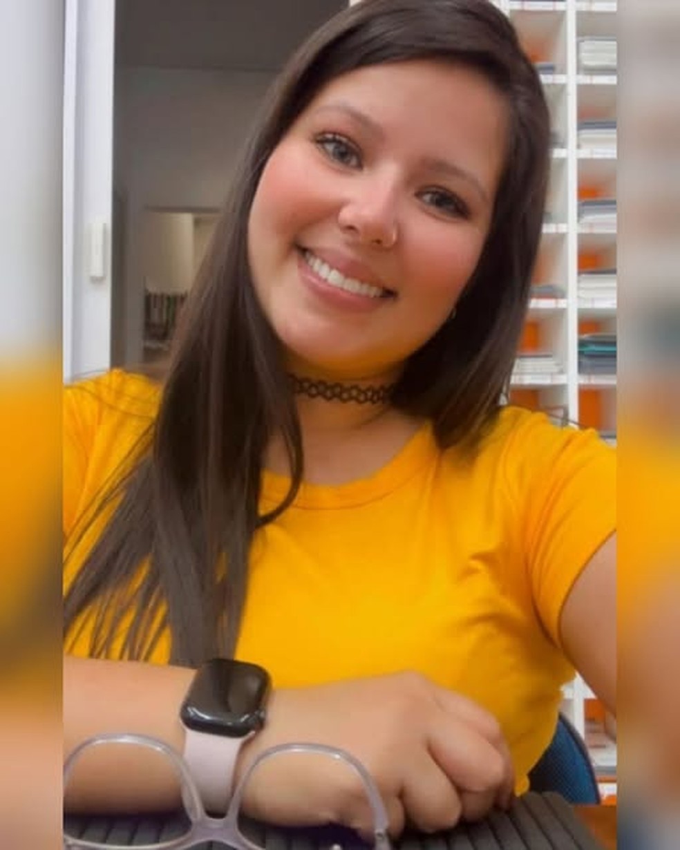 Karina Corin, de 29 anos, baleada na cabeça pelo ex-marido. — Foto: Reprodução