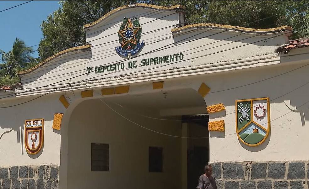 7º Depósito de Suprimento no bairro do Cabanga, na Zona Sul do Recife, onde o soldado serve. — Foto: Reprodução/TV Globo