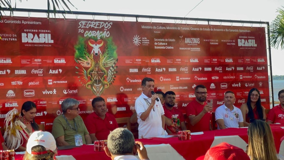 Apresenta&ccedil;&atilde;o do projeto de arena do boi Garantido para a 57&ordf; edi&ccedil;&atilde;o do Festival Folcl&oacute;rico de Parintins. &mdash; Foto: Patrick Marques/g1 AM
