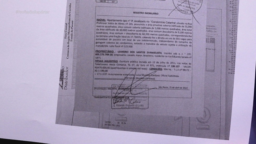 Criminosos enviaram um documento falso para dar o golpe. — Foto: TV Globo/Reprodução