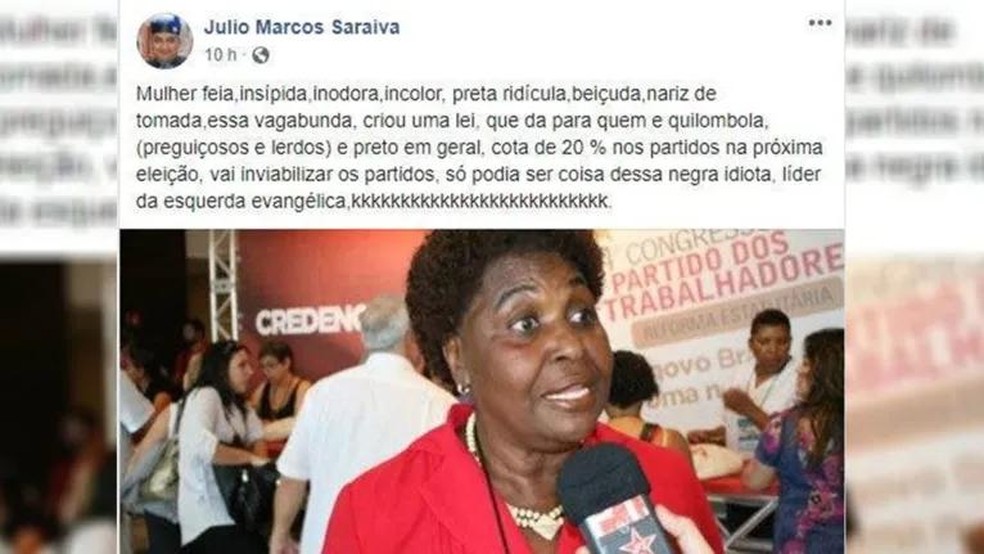 Publicação que teria sido feita por Júlio — Foto: Reprodução