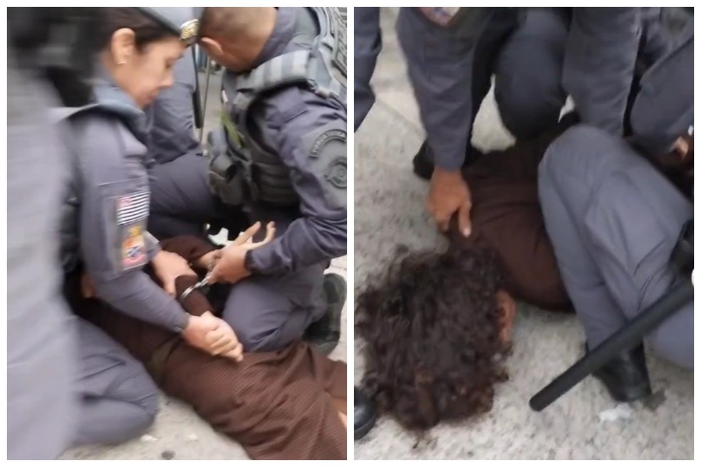 fotojet-2026-09-09t094335.716 Mulher é imobilizada e algemada durante panfletagem em metrô de SP; polícia alega obstrução