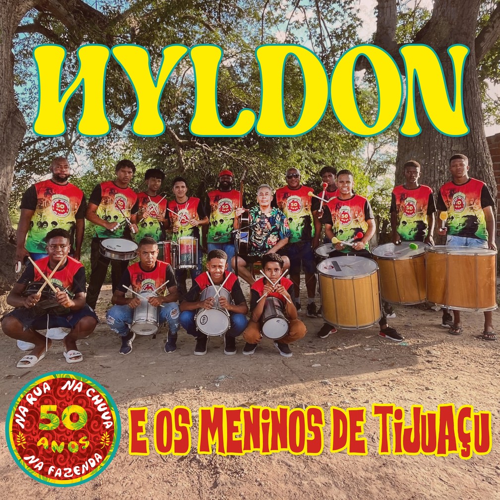 Capa do single 'Na rua, na chuva, na fazenda (50 anos)', de Hyldon e Os Meninos de Tijuaçu — Foto: Jardel Melo