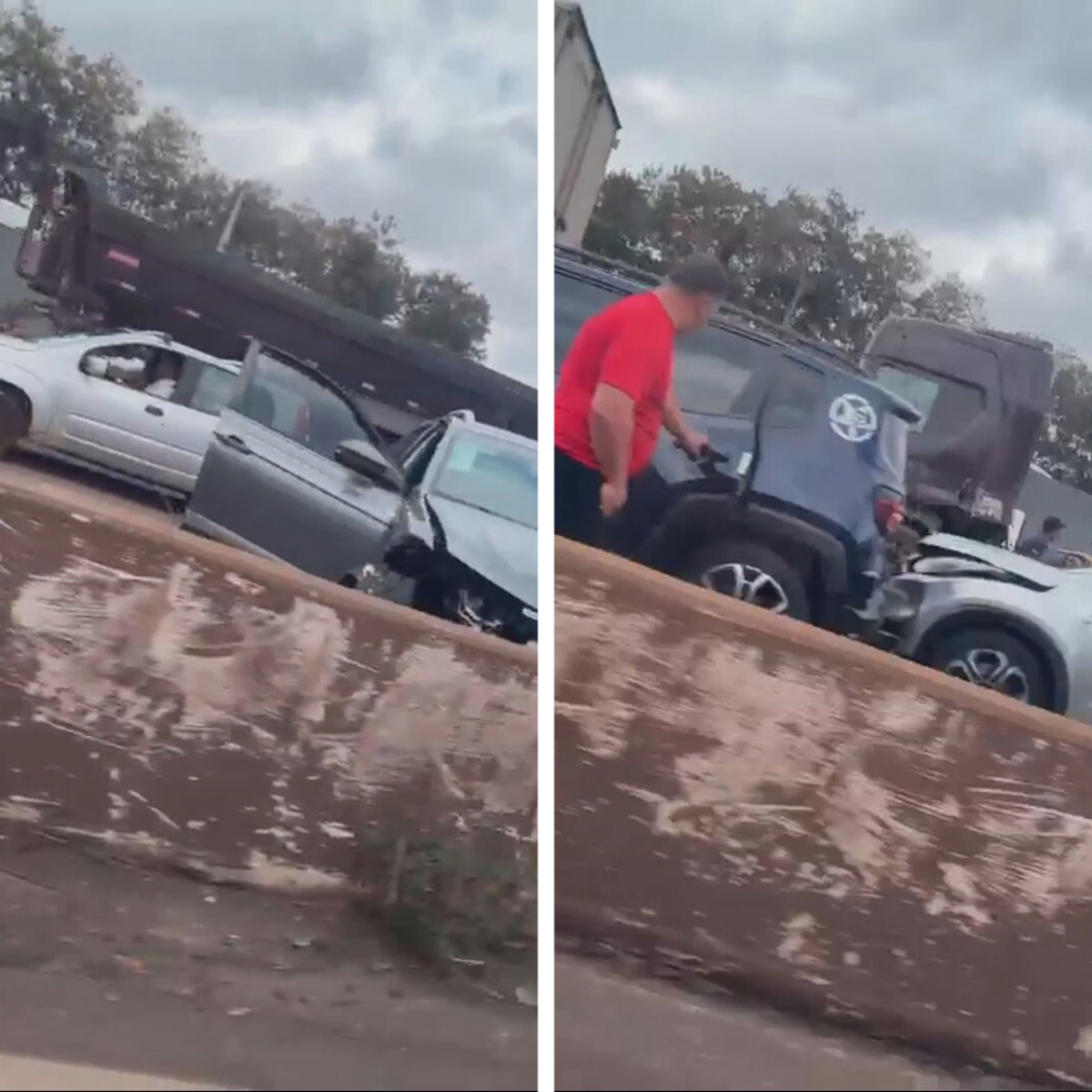Acidente envolvendo caminhão e carros interdita Anel Rodoviário de BH