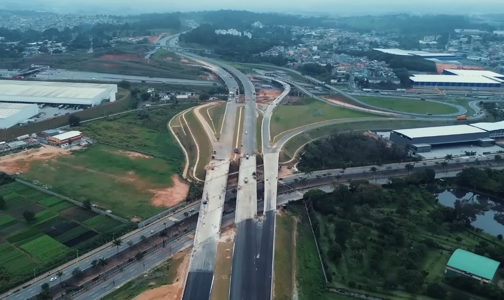 1° trecho do Rodoanel Norte tem 26 km de extensão e será entregue em 22 de dezembro pelo governo de SP. — Foto: Reprodução/Redes Sociais
