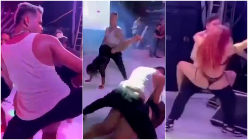 Show de Manu Bahtid&atilde;o em Estreito teve momento com dan&ccedil;arinos simulando sexo com mulheres que subiram ao palco &mdash; Foto: Reprodu&ccedil;&atilde;o/Redes sociais